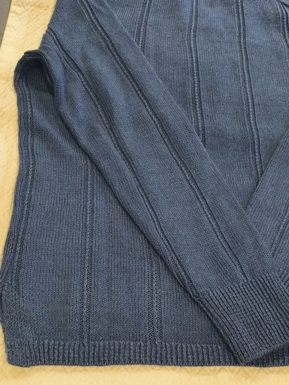 Banana Republic 100% Linen Ribbed Sweater Polo